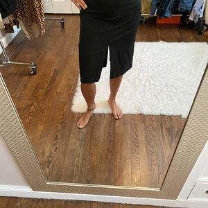 High waisted black skirt